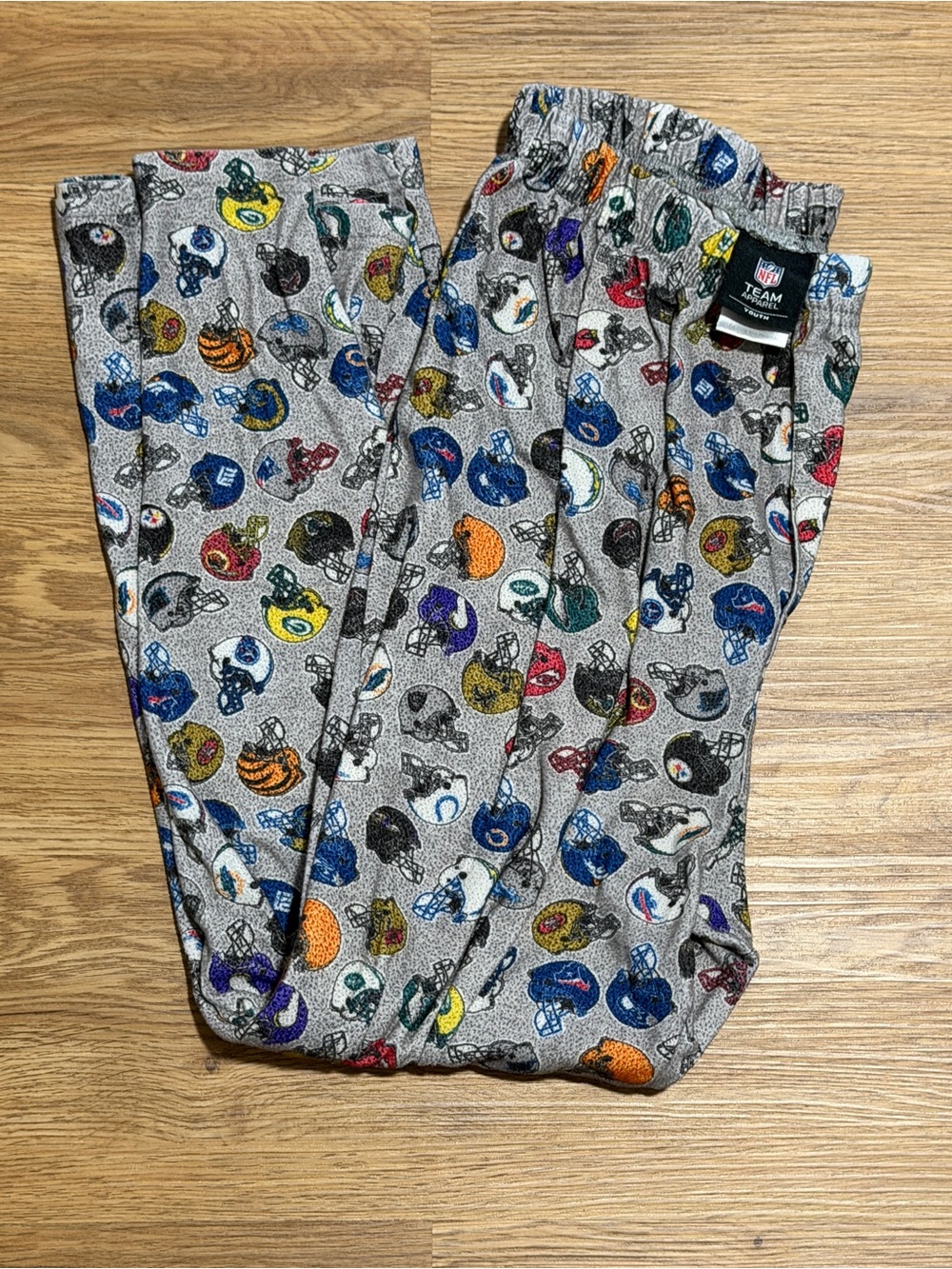 NFL Youth Helmet Print Lounge Pants - Gray with Multicolor Helmets